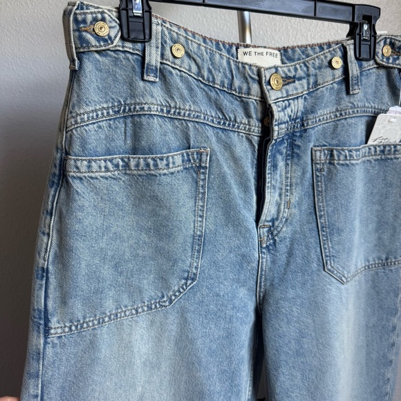 NWT Free People Palmer Wide Leg Cuffed Jeans Denim Sz 28 - Picture 11 of 14